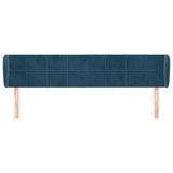 Vidaxl hoofdbord met randen 183x23x78 88 cm fluweel donkerblauw