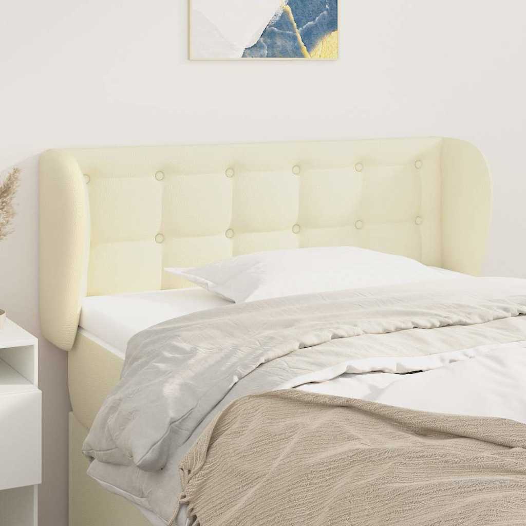 Vidaxl hoofdbord met randen 103x23x78 88 cm kunstleer crèmekleurig