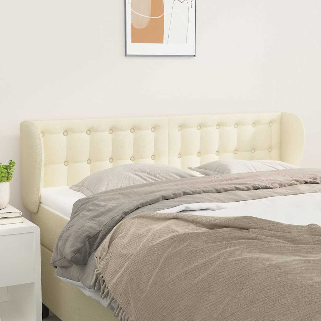 Vidaxl hoofdbord met randen 147x23x78 88 cm kunstleer crèmekleurig