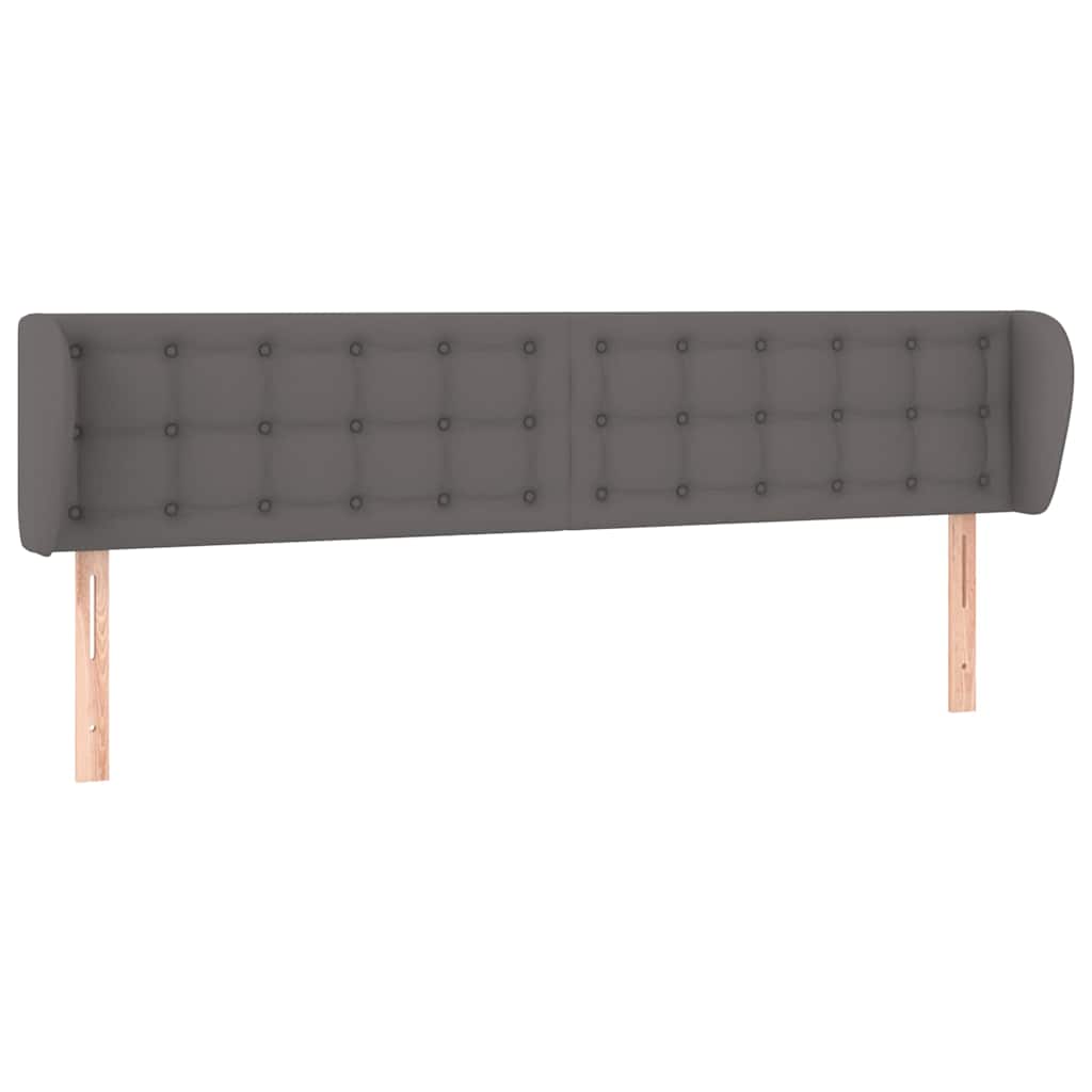 Vidaxl hoofdbord met randen 163x23x78 88 cm kunstleer grijs