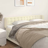 Vidaxl hoofdbord met randen 183x23x78 88 cm kunstleer crèmekleurig