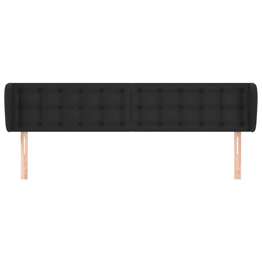 Vidaxl hoofdbord met randen 203x23x78 88 cm kunstleer zwart