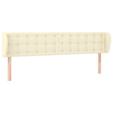 Vidaxl hoofdbord met randen 203x23x78 88 cm kunstleer crèmekleurig