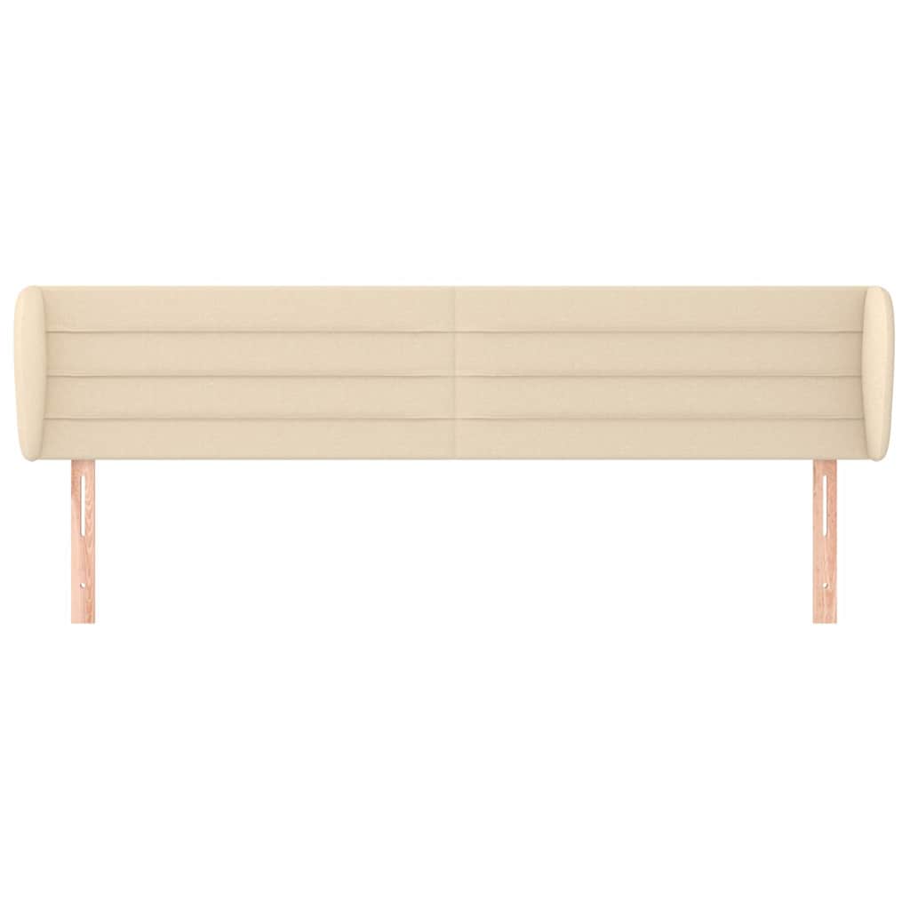 Vidaxl hoofdbord met randen 163x23x78 88 cm stof crèmekleurig