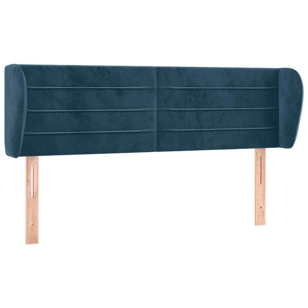 Vidaxl hoofdbord met randen 147x23x78 88 cm fluweel donkerblauw