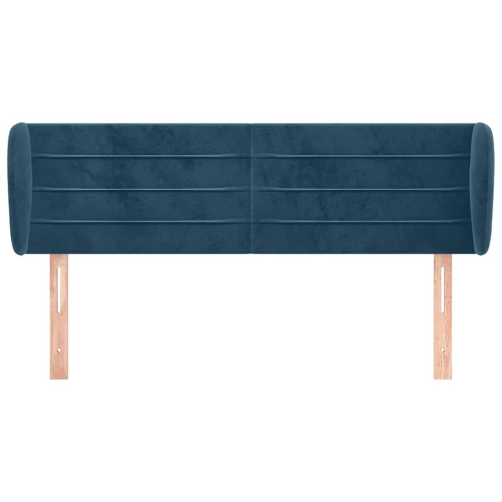 Vidaxl hoofdbord met randen 147x23x78 88 cm fluweel donkerblauw