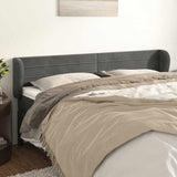 Vidaxl hoofdbord met randen 163x23x78 88 cm fluweel donkergrijs