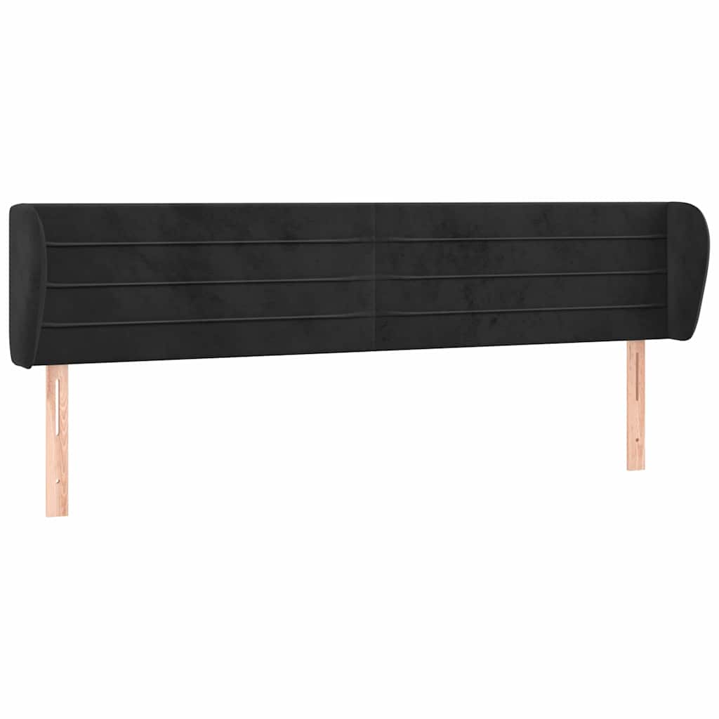 Vidaxl hoofdbord met randen 163x23x78 88 cm fluweel zwart