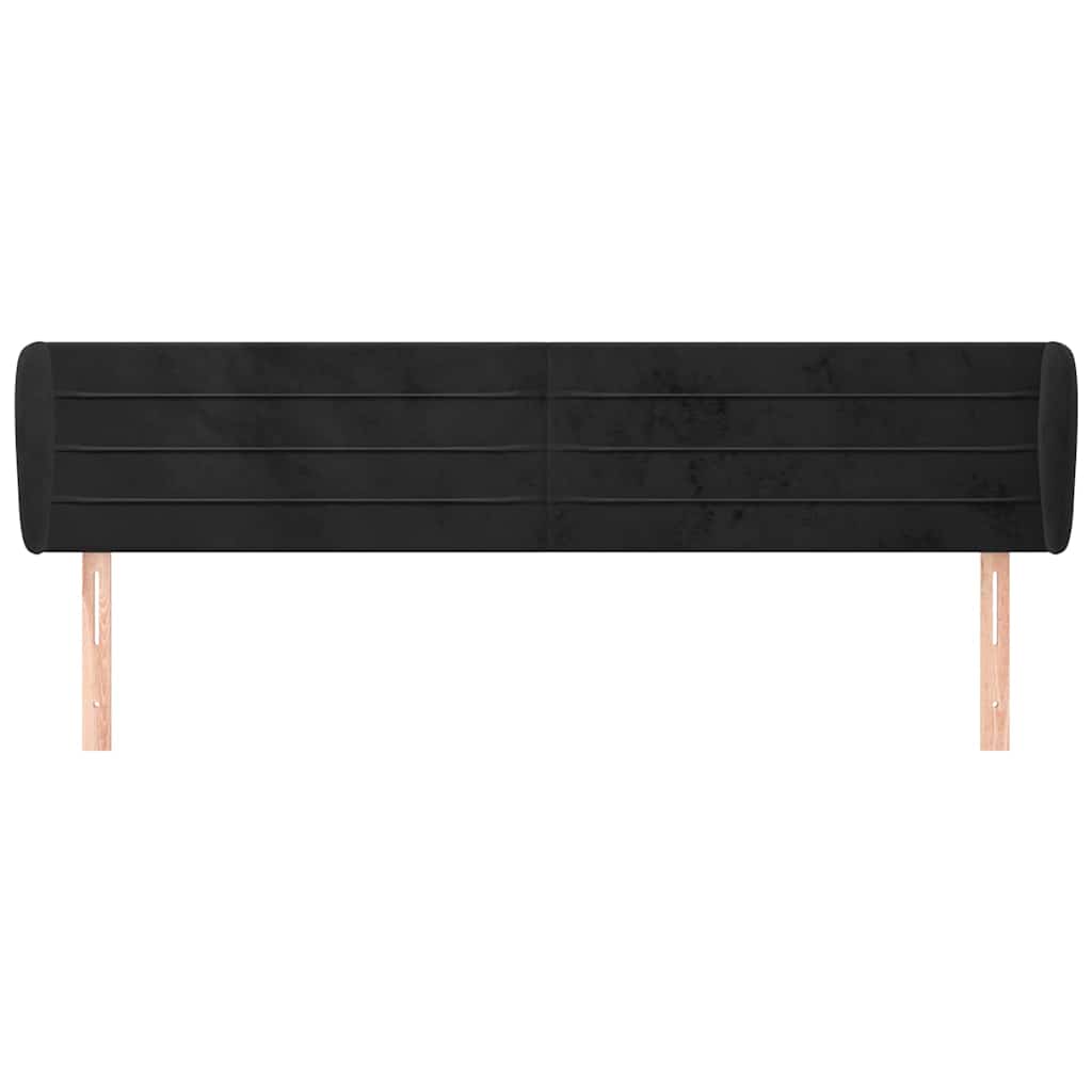 Vidaxl hoofdbord met randen 163x23x78 88 cm fluweel zwart