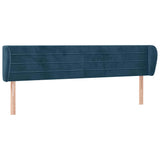 Vidaxl hoofdbord met randen 163x23x78 88 cm fluweel donkerblauw