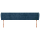 Vidaxl hoofdbord met randen 163x23x78 88 cm fluweel donkerblauw