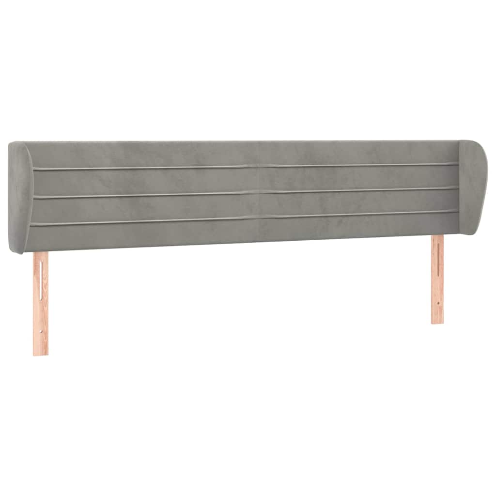 Vidaxl hoofdbord met randen 183x23x78 88 cm fluweel lichtgrijs