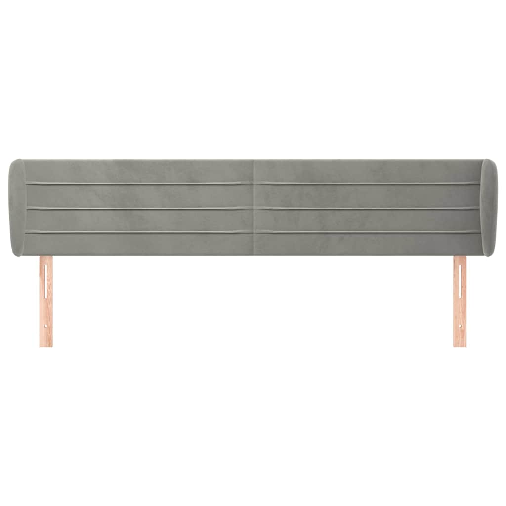 Vidaxl hoofdbord met randen 203x23x78 88 cm fluweel lichtgrijs