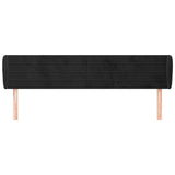 Vidaxl hoofdbord met randen 203x23x78 88 cm fluweel zwart