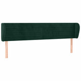 Vidaxl hoofdbord met randen 203x23x78 88 cm fluweel donkergroen