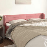 Vidaxl hoofdbord met randen 203x23x78 88 cm fluweel roze