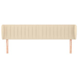 Vidaxl hoofdbord met randen 203x23x78 88 cm stof crèmekleurig