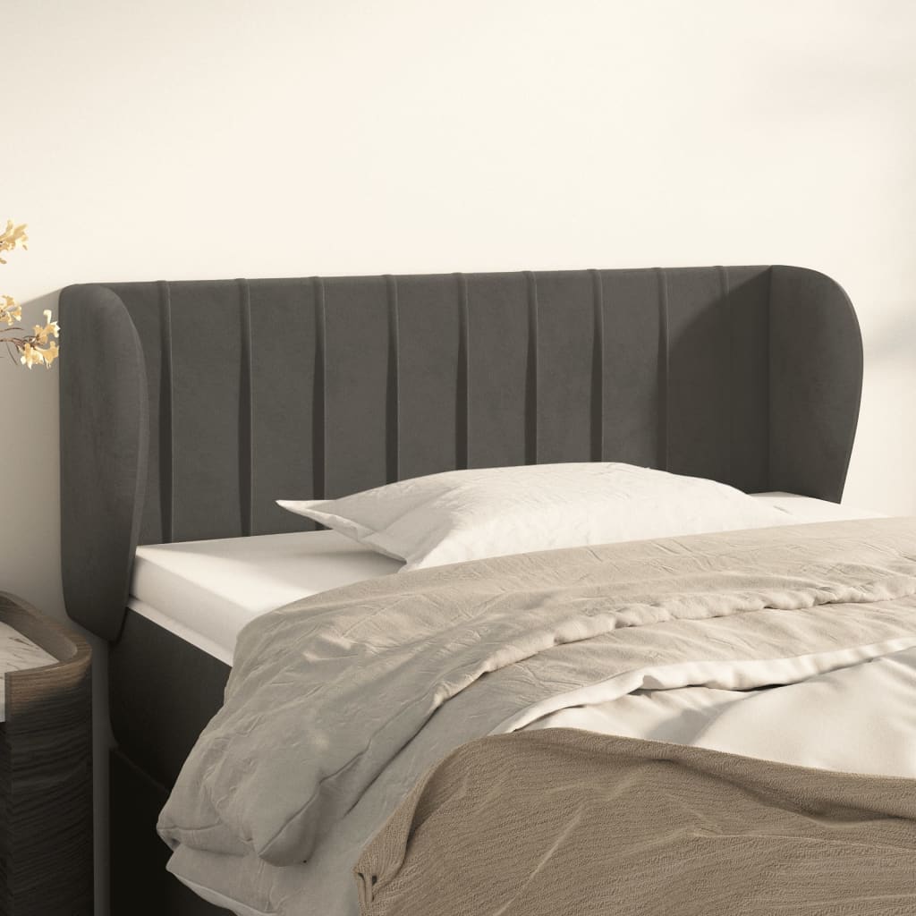 Vidaxl hoofdbord met randen 93x23x78 88 cm fluweel donkergrijs