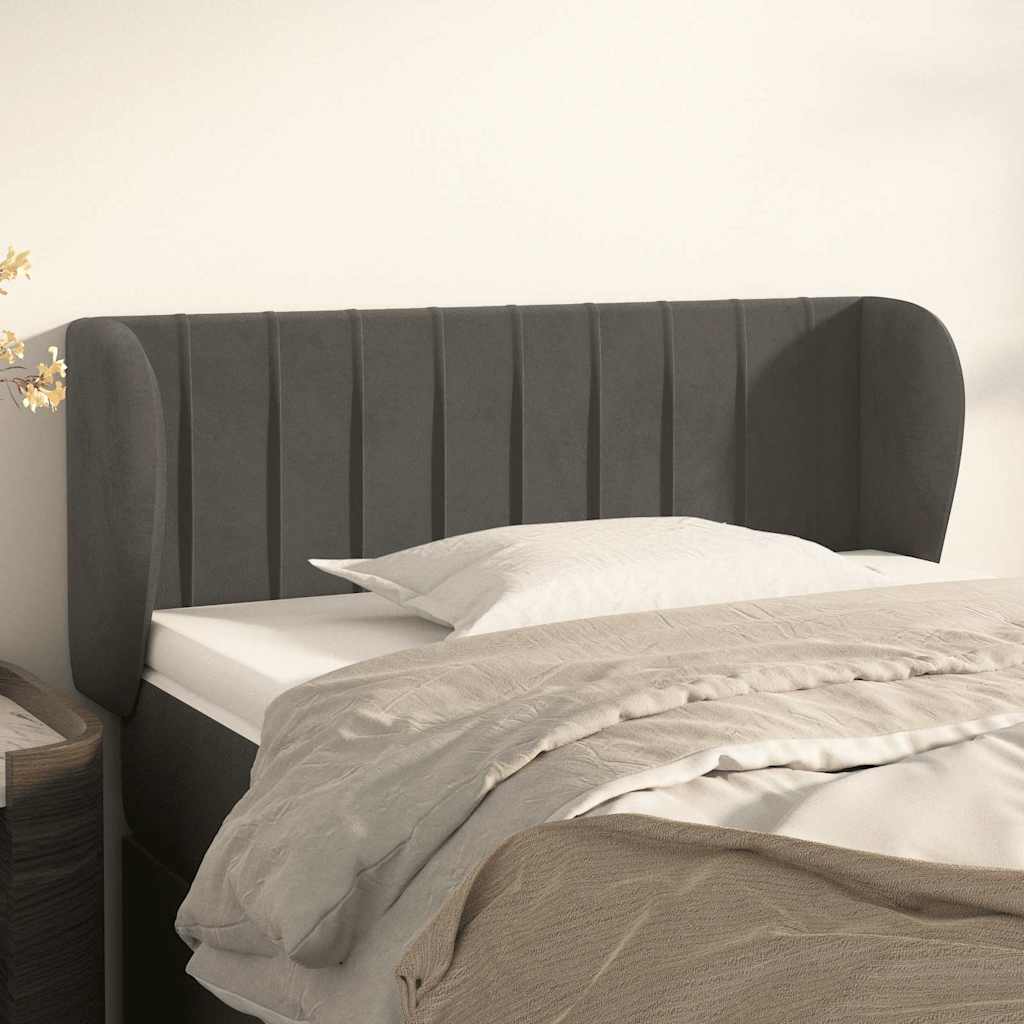 Vidaxl hoofdbord met randen 103x23x78 88 cm fluweel donkergrijs