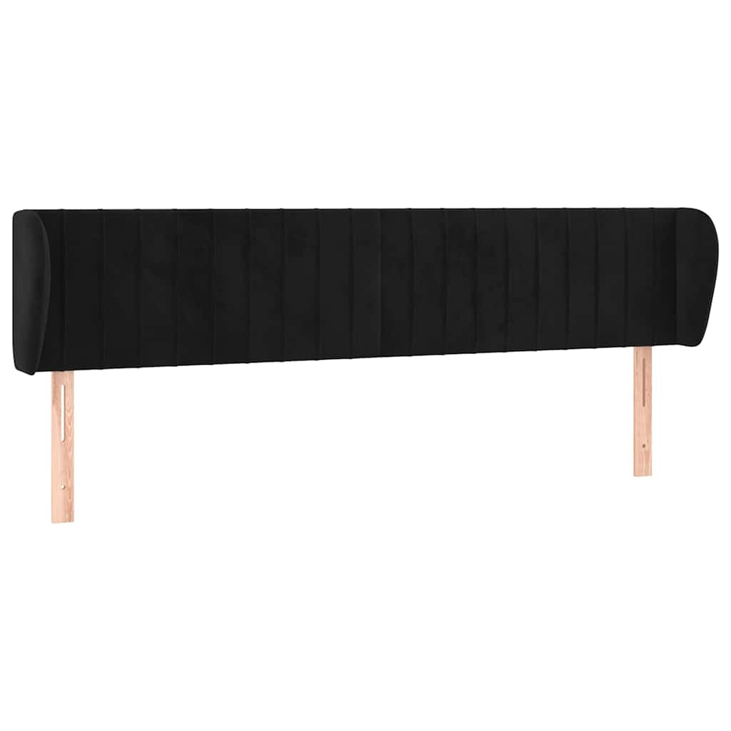 Vidaxl hoofdbord met randen 163x23x78 88 cm fluweel zwart