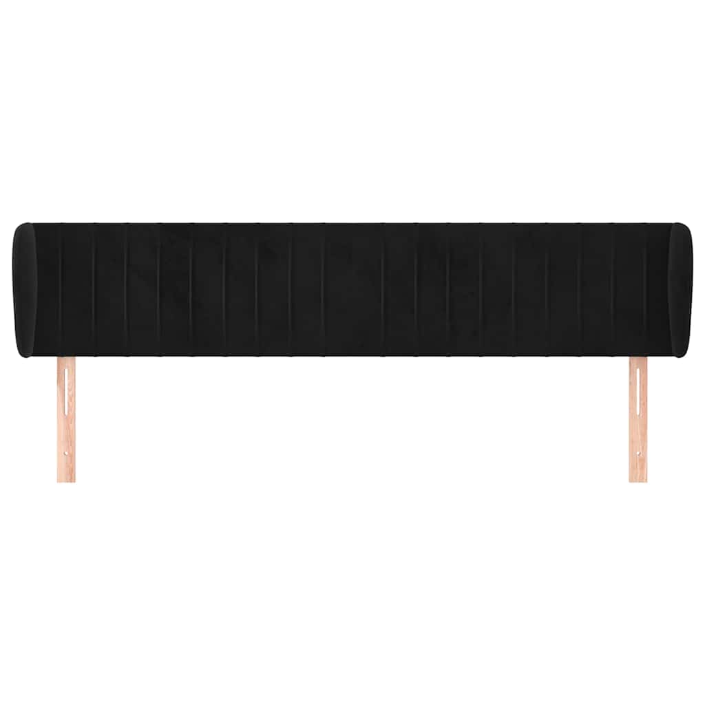 Vidaxl hoofdbord met randen 163x23x78 88 cm fluweel zwart