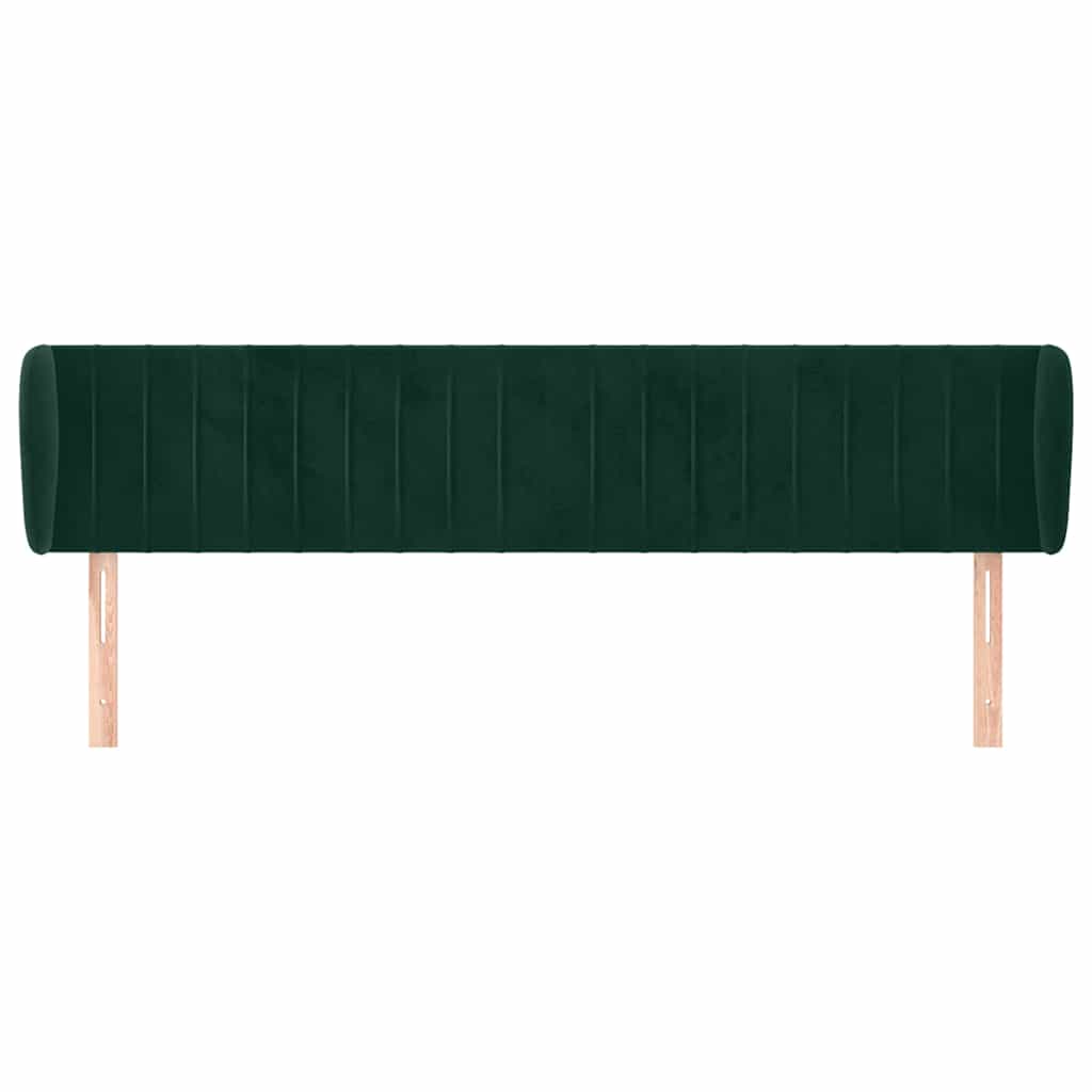 Vidaxl hoofdbord met randen 163x23x78 88 cm fluweel donkergroen