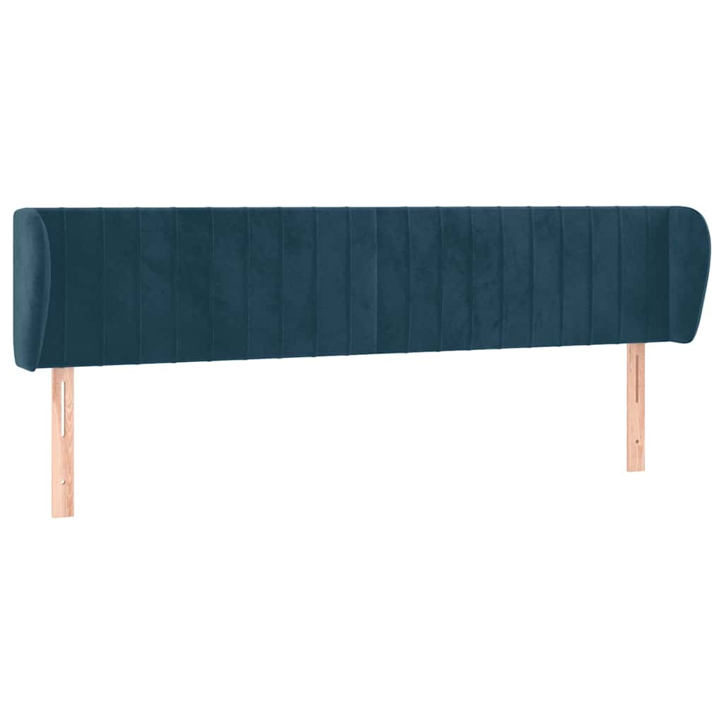 Vidaxl hoofdbord met randen 183x23x78 88 cm fluweel donkerblauw