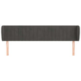 Vidaxl hoofdbord met randen 203x23x78 88 cm fluweel donkergrijs