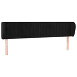 Vidaxl hoofdbord met randen 203x23x78 88 cm fluweel zwart