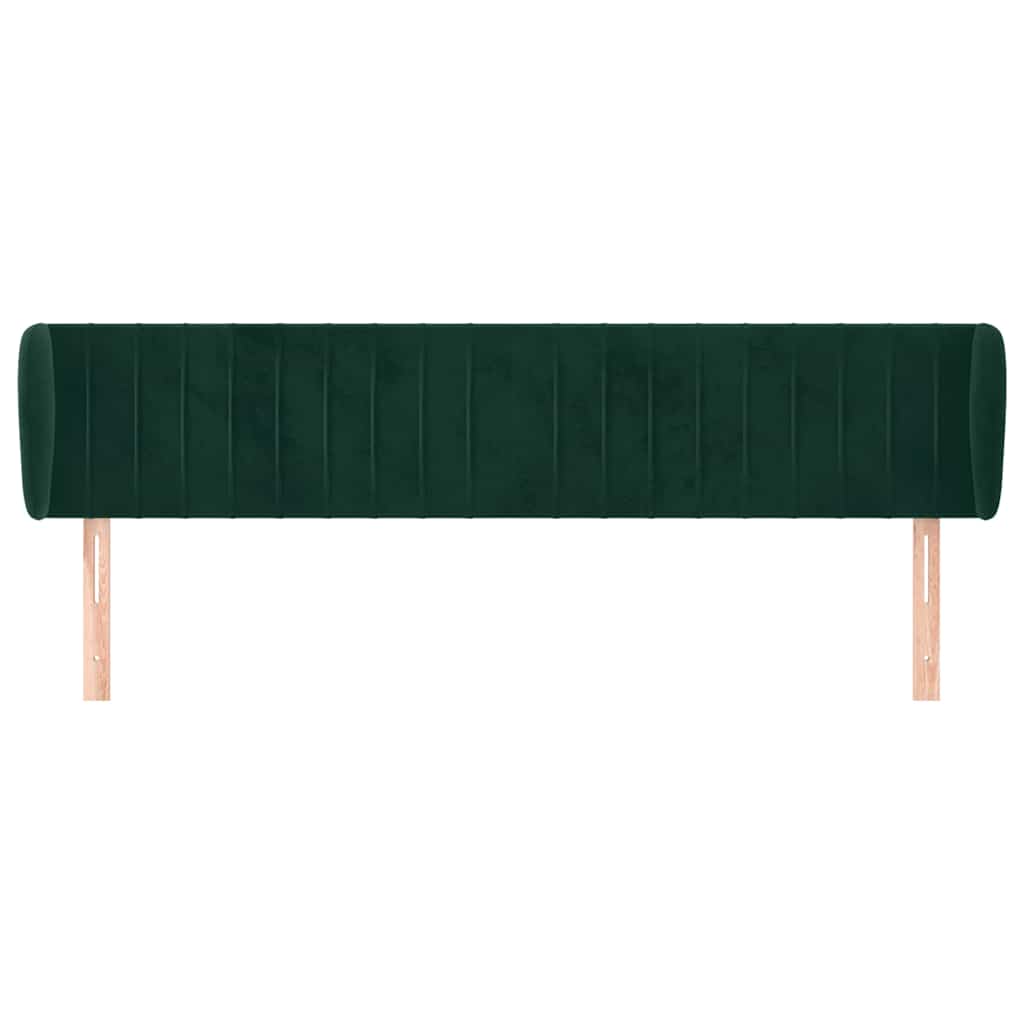 Vidaxl hoofdbord met randen 203x23x78 88 cm fluweel donkergroen