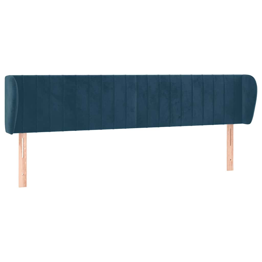Vidaxl hoofdbord met randen 203x23x78 88 cm fluweel donkerblauw