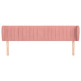 Vidaxl hoofdbord met randen 203x23x78 88 cm fluweel roze