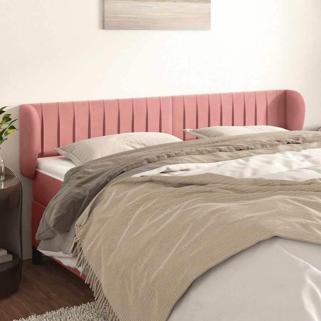 Vidaxl hoofdbord met randen 203x23x78 88 cm fluweel roze