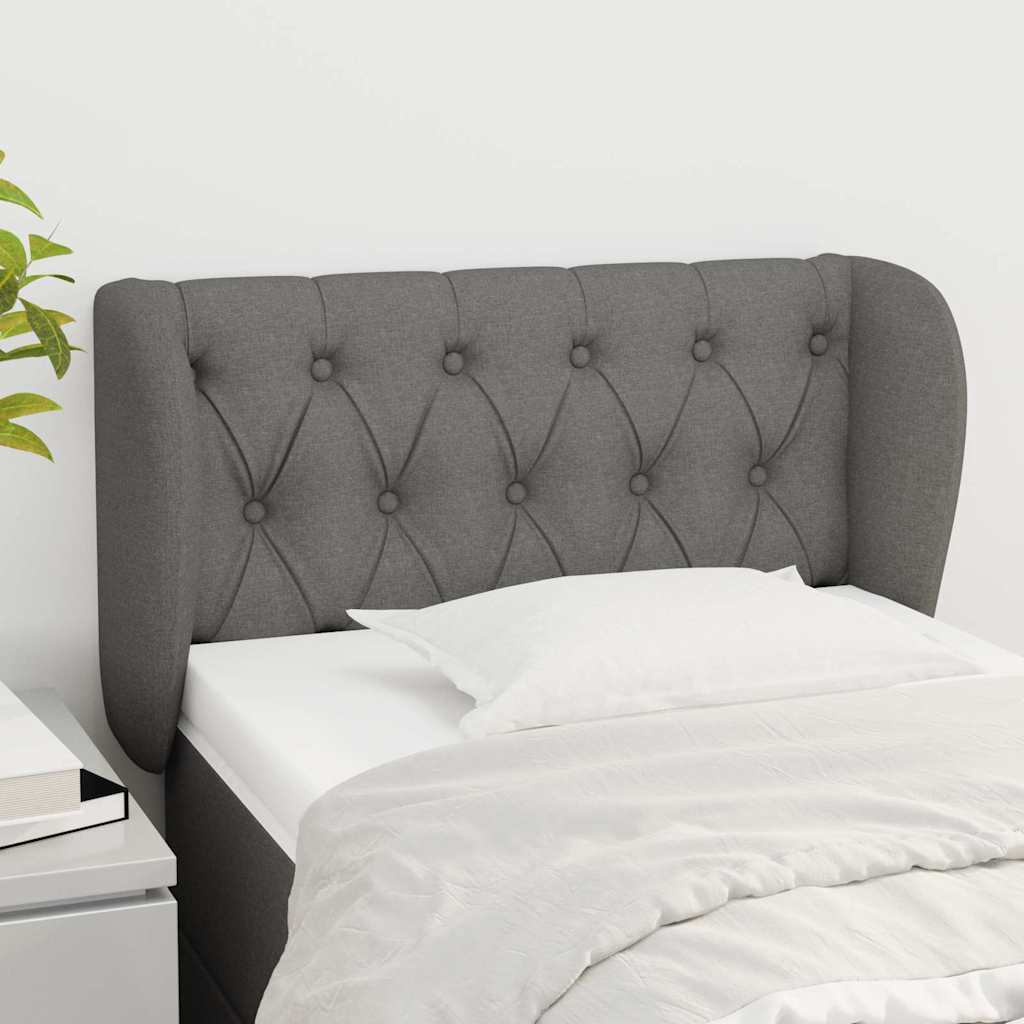 Vidaxl hoofdbord met randen 83x23x78 88 cm stof donkergrijs