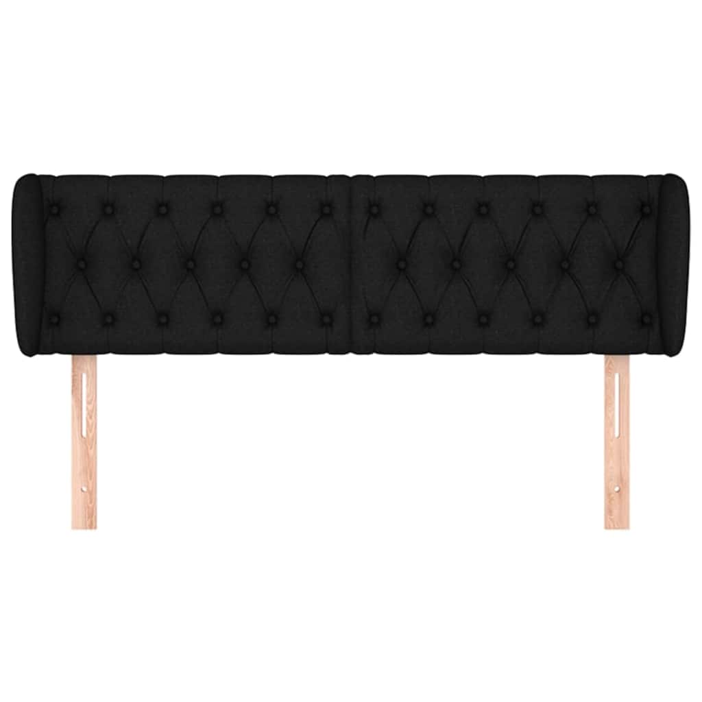 Vidaxl hoofdbord met randen 147x23x78 88 cm stof zwart