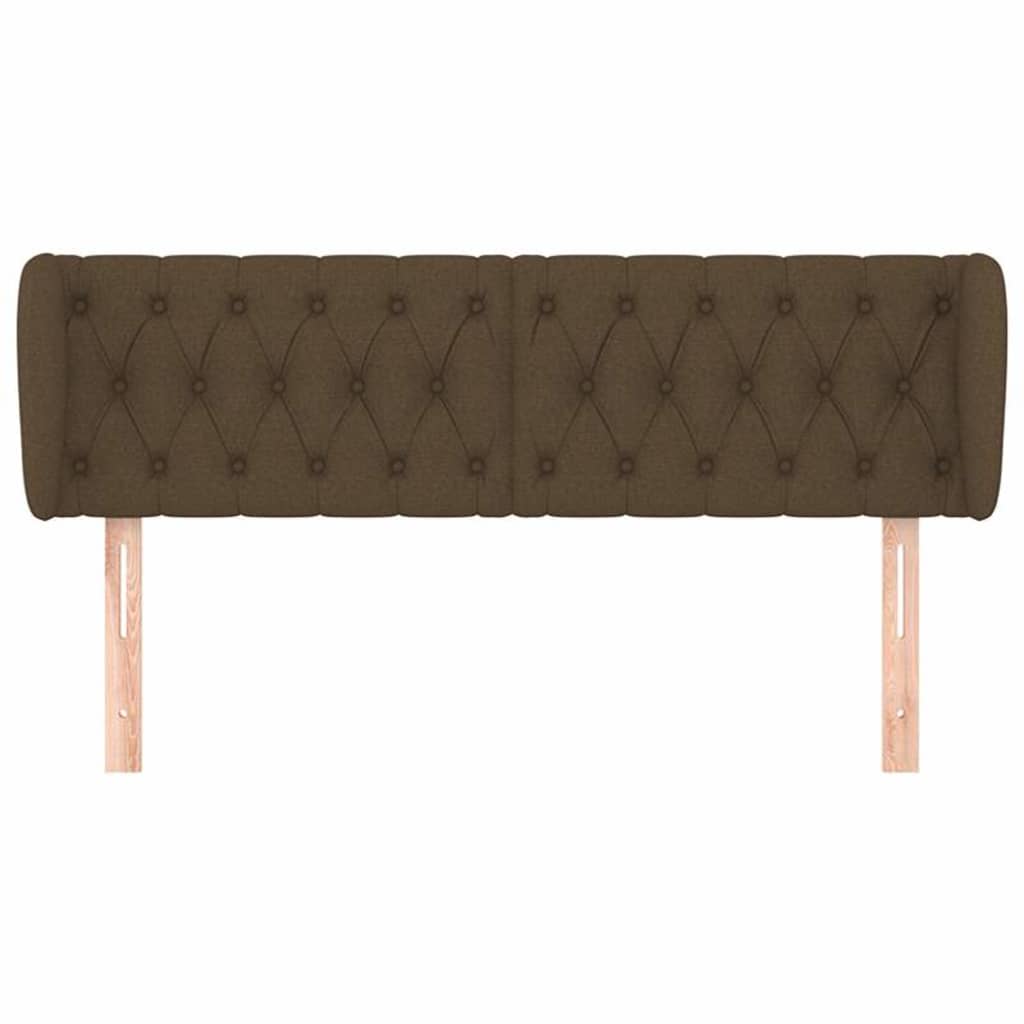 Vidaxl hoofdbord met randen 147x23x78 88 cm stof donkerbruin