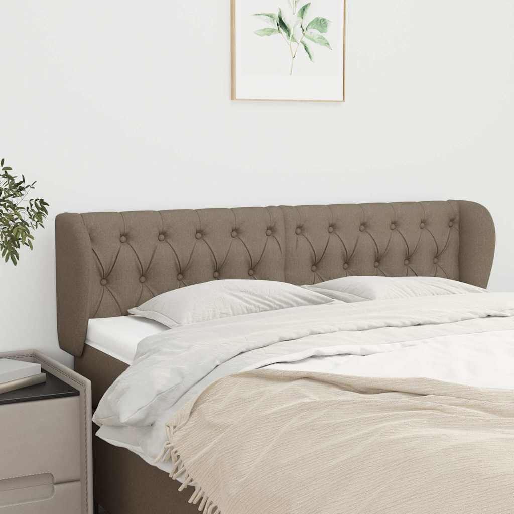 Vidaxl hoofdbord met randen 147x23x78 88 cm stof taupe