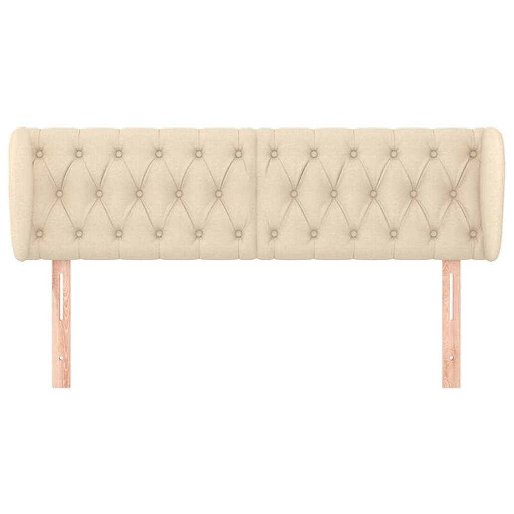 Vidaxl hoofdbord met randen 147x23x78 88 cm stof crèmekleurig