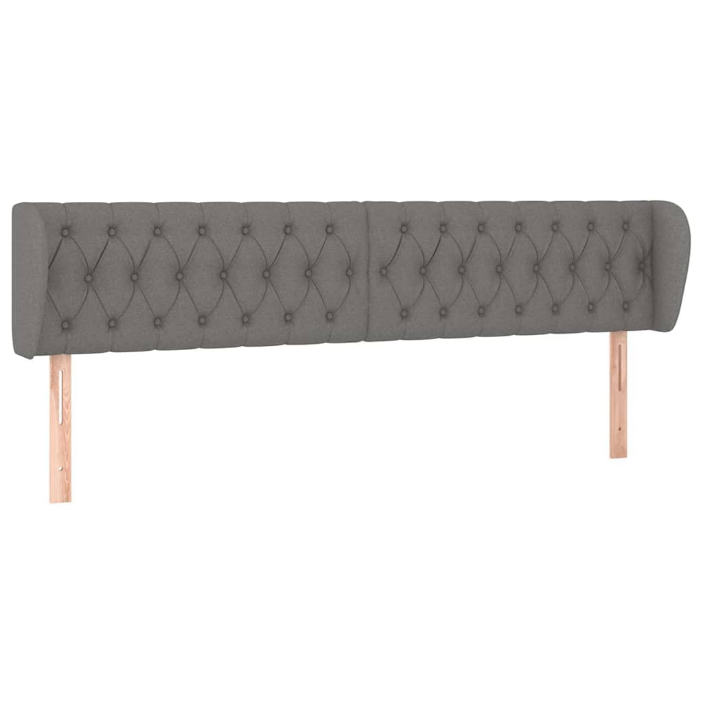 Vidaxl hoofdbord met randen 183x23x78 88 cm stof donkergrijs