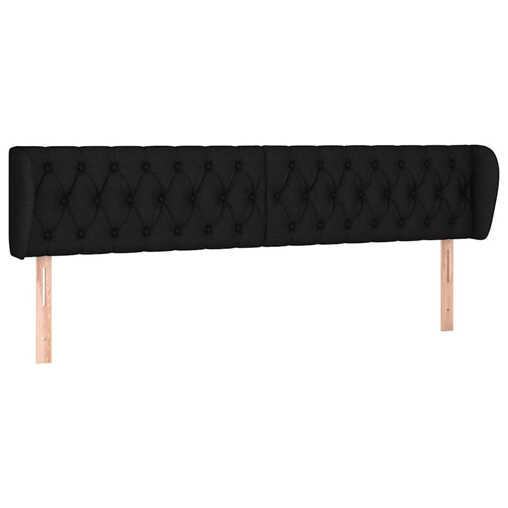 Vidaxl hoofdbord met randen 183x23x78 88 cm stof zwart