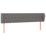 Vidaxl hoofdbord met randen 203x23x78 88 cm stof donkergrijs