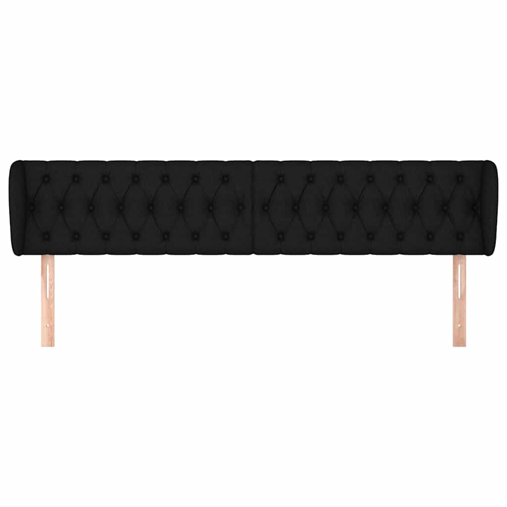 Vidaxl hoofdbord met randen 203x23x78 88 cm stof zwart