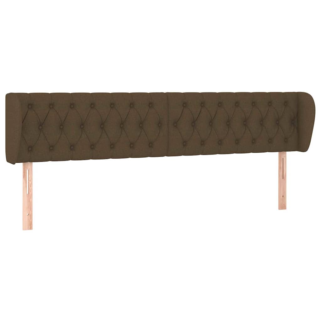 Vidaxl hoofdbord met randen 203x23x78 88 cm stof donkerbruin