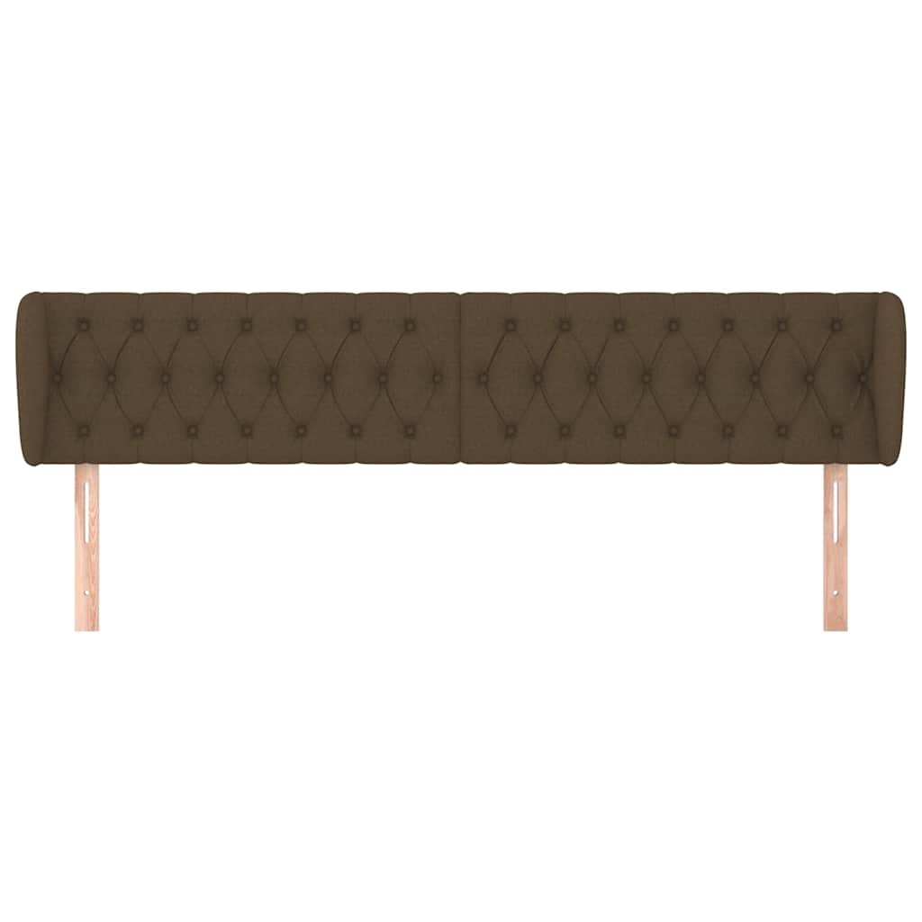 Vidaxl hoofdbord met randen 203x23x78 88 cm stof donkerbruin