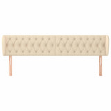 Vidaxl hoofdbord met randen 203x23x78 88 cm stof crèmekleurig