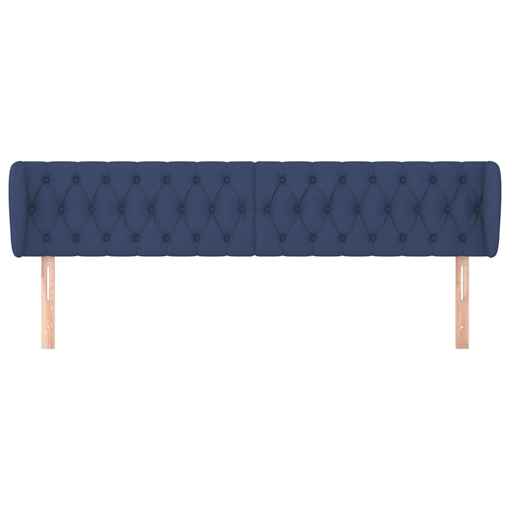Vidaxl hoofdbord met randen 203x23x78 88 cm stof blauw