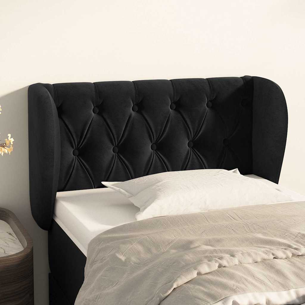 Vidaxl hoofdbord met randen 83x23x78 88 cm fluweel zwart