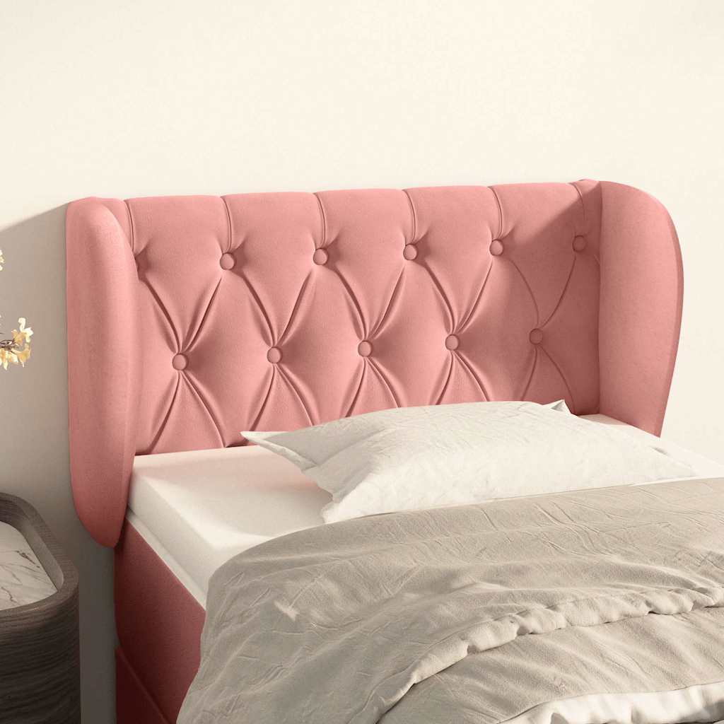 Vidaxl hoofdbord met randen 83x23x78 88 cm fluweel roze