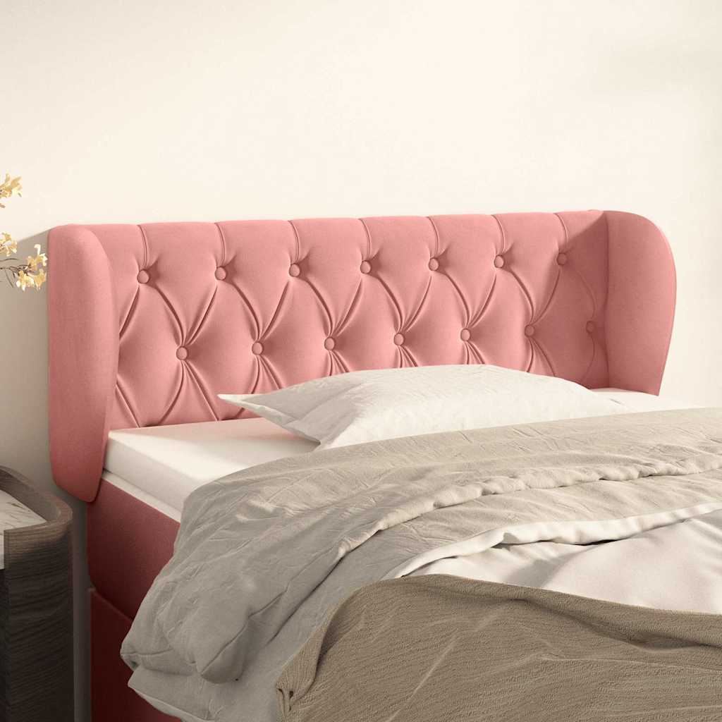 Vidaxl hoofdbord met randen 93x23x78 88 cm fluweel roze