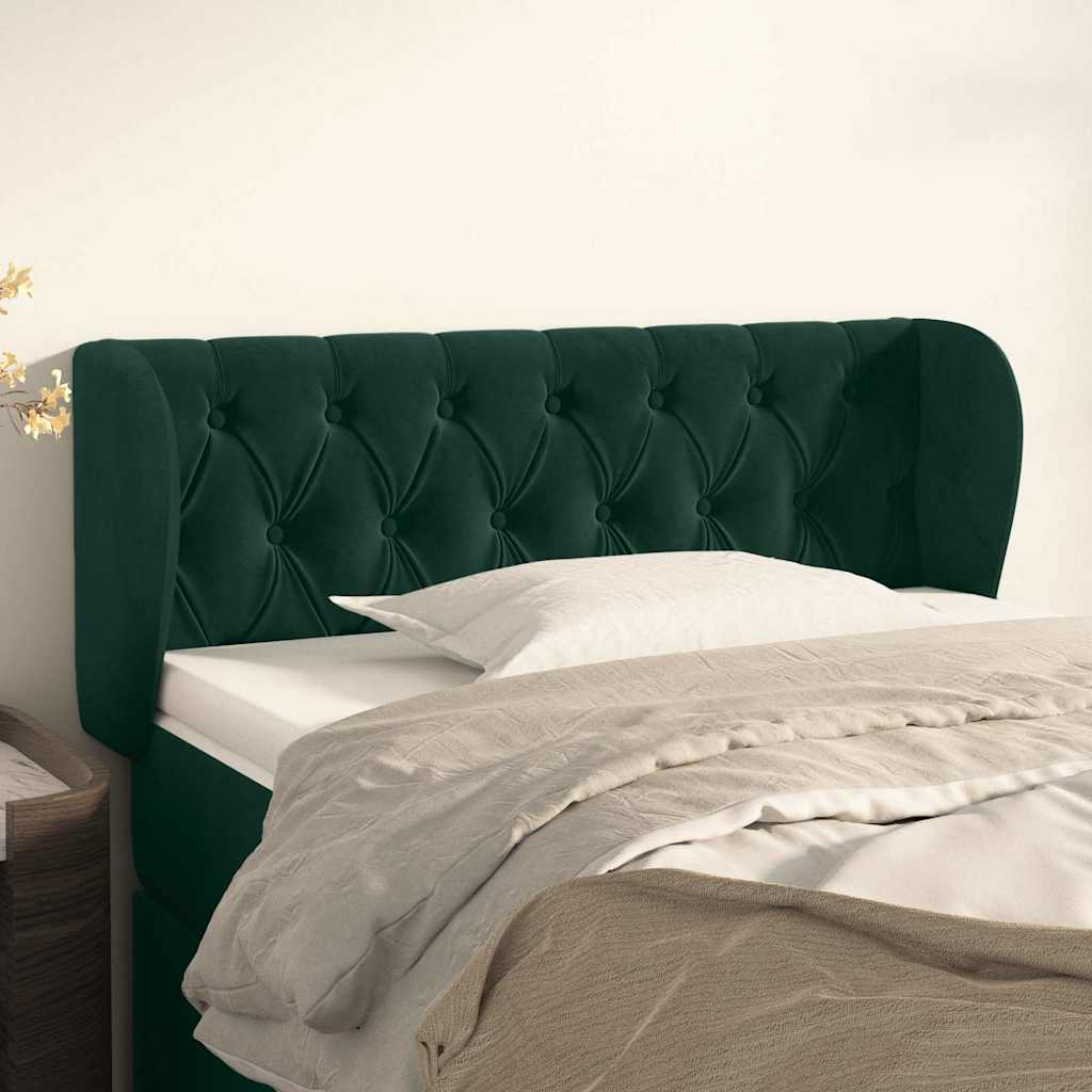 Vidaxl hoofdbord met randen 103x23x78 88 cm fluweel donkergroen